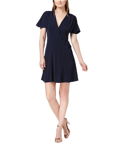 French Connection Womens Alexa Plete Accent Wrap Dress utilblue 0