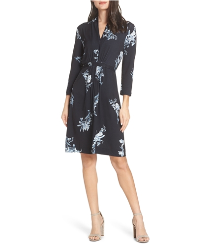 French Connection Womens Floral Jersey Dress black 0