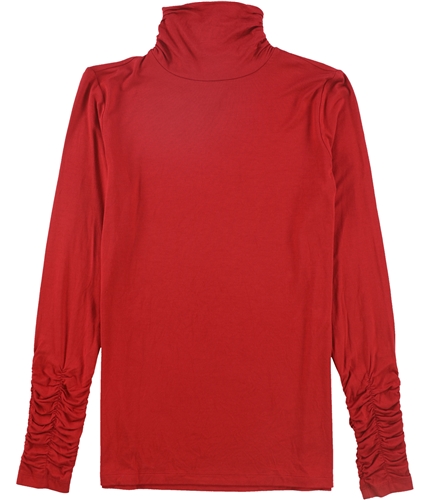 Alfani Womens Ruched Pullover Blouse red XS