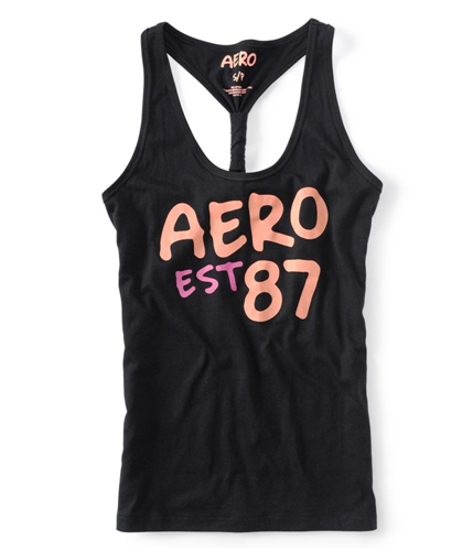Aeropostale Womens Aero est. 87 Pajama Sleep T-shirt black M