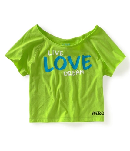 Aeropostale Womens Live Love Dream Graphic T-Shirt lththr L