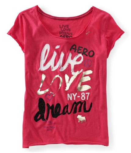 Aeropostale Womens Live Love Dream Ny 87 Pajama Sleep T-shirt 558 XS