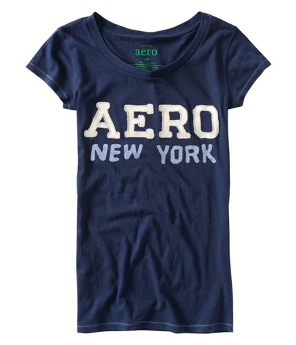Aeropostale Womens Aero New York Glitter Graphic T-Shirt navyniblue XS