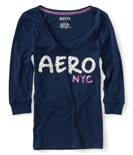Aeropostale Womens Aero Nyc Pajama Sleep T-shirt navy XS