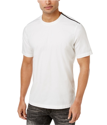 I-N-C Mens Zip-Shoulder Basic T-Shirt whitepure XL