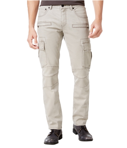 I-N-C Mens Contrast Stitching Casual Cargo Pants greywash 30x30