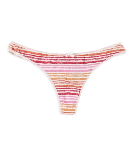 Aeropostale Womens Stripes Thong Panties coralb M