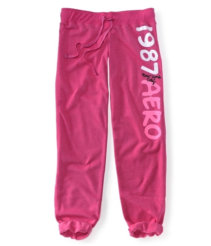 Aeropostale Womens Ankle Length Pajama Sweatpants pink66 XXS/32