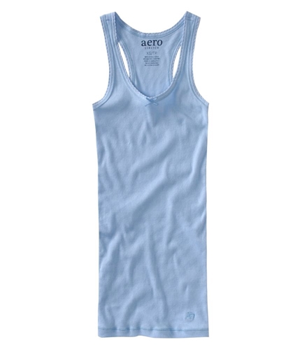 Aeropostale Womens Solid Ribbed Pajama Sleep Cami Tank Top crystalblue XS