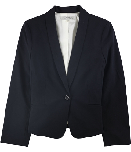Tahari Womens Professional One Button Blazer Jacket navy 12