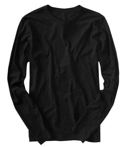 Aeropostale Mens Long Sleeve Solid Basic T-Shirt black M