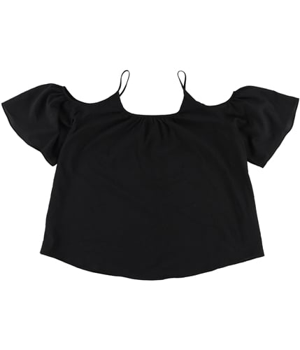 French Connection Womens Cold Shoulder Pullover Blouse black XS