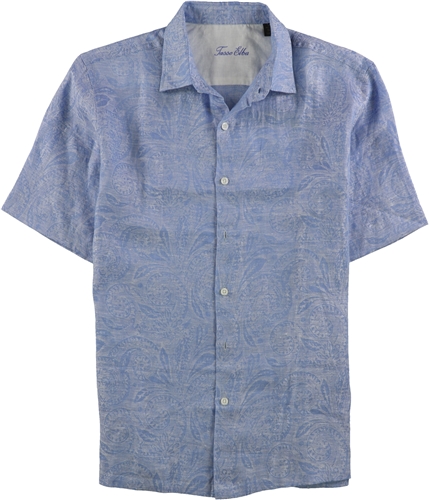 Tasso Elba Mens Paisley Button Up Shirt bluecombo M