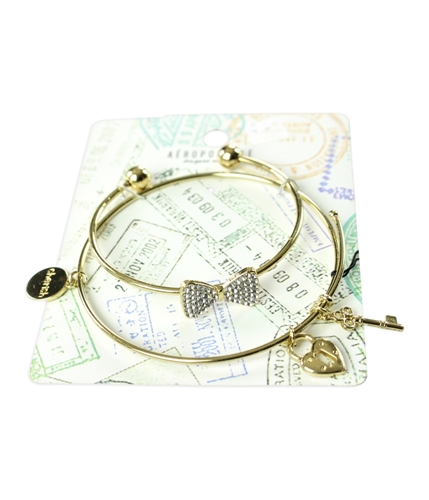 Aeropostale Womens 2-Pack Charm Bracelet gold One Size