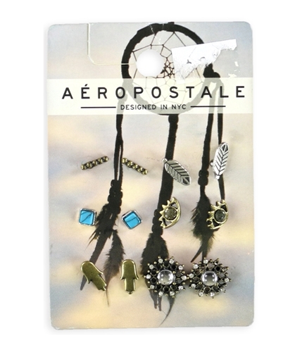 Aeropostale Womens Native Inspired Stud Earrings silver