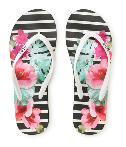 Aeropostale Womens Floral Stripe Flip Flop Sandals 102 6