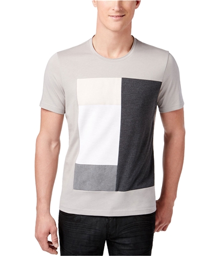I-N-C Mens Colorblocked Graphic T-Shirt smokedsilver 2XL