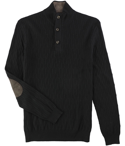 Tasso Elba Mens 3 Button Pullover Sweater deepblack S