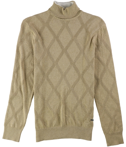 Tasso Elba Mens Diamond Knit Pullover Sweater camelmelange S