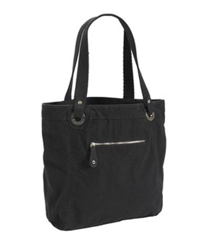 Aeropostale Womens Solid Canvas Zipper Tote Handbag Purse black