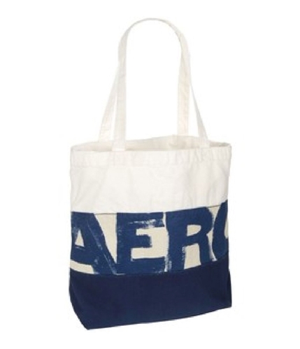 Aeropostale Womens Shopper Beach Tote Handbag Purse navyblue