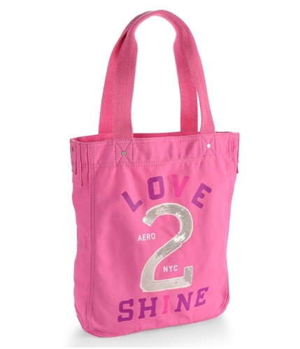 Aeropostale Womens Love 2 Shine Sequined Tote Handbag Purse ltpink
