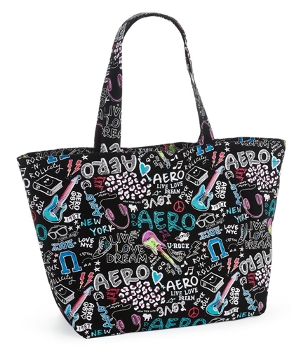 Aeropostale Womens Aero Rock Graffiti Tote Handbag Purse 001