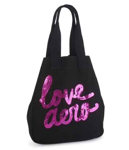 Aeropostale Womens Sequin Love Aero Side-snap Tote Handbag Purse 001