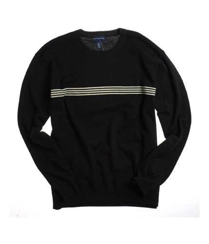John Ashford Mens Chest Strp Crew Neck Knit Sweater deepblack XL