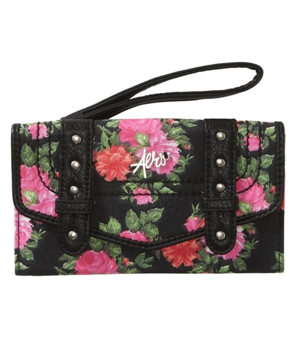 Aeropostale Womens Floral Tri Fold Clutch Handbag Purse 001