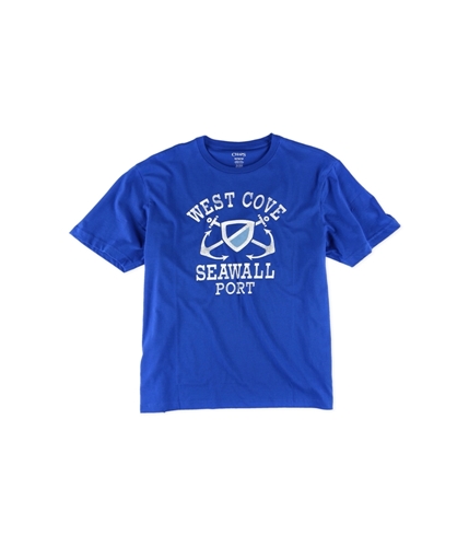 Chaps Mens West Cove Seawall Port Graphic T-Shirt hrtgblu S