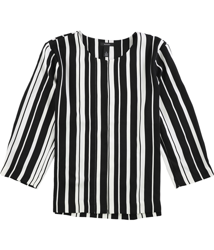 Alfani Womens Striped Blazer Jacket blkboldstripe S