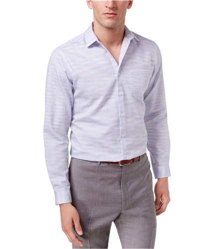 I-N-C Mens Textured Waves Button Up Shirt bluecombo S