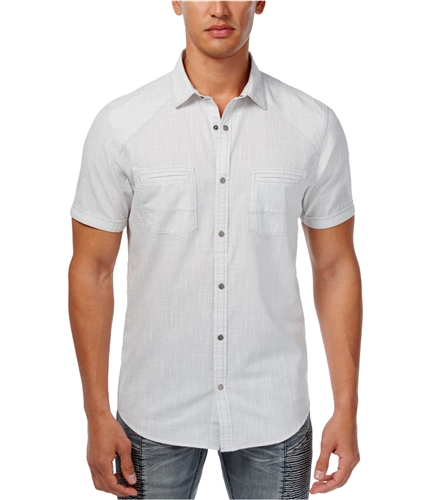 I-N-C Mens Dual Pocket Button Up Shirt cooldusk M