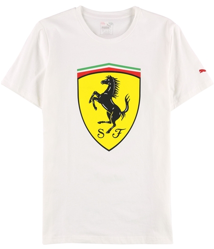 Puma Mens Ferrari Shield Graphic T-Shirt white S
