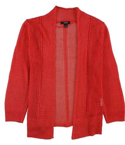 Alfani Womens Mixed Media Cardigan Sweater freeblue L