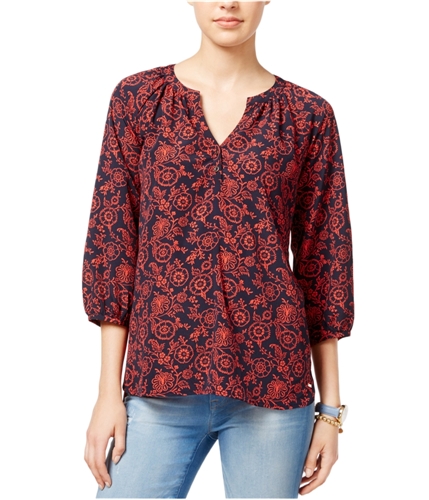 Tommy Hilfiger Womens Stella Floral Pullover Blouse 407 XS