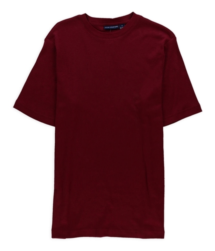 John Ashford Mens Ribbed Fashion Basic T-Shirt redwine S
