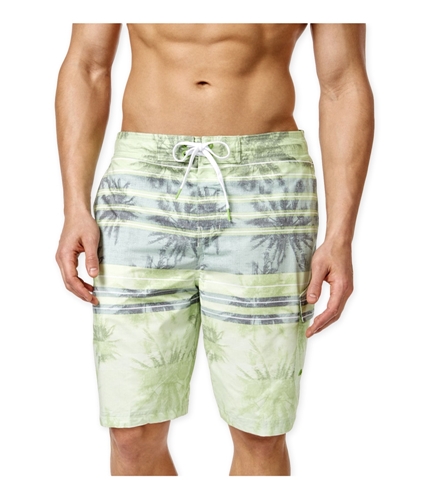 Speedo Mens Palm Striped Swim Bottom Board Shorts popgreen S