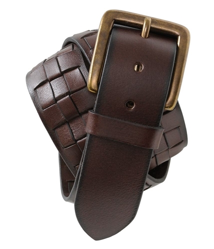 Aeropostale Mens Lattice Weave Leather Belt chestnu S