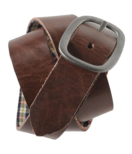 Aeropostale Mens Plaid Leather Reversible Belt brown S