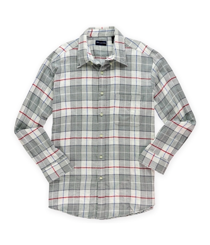 John Ashford Mens Flannel Button Up Shirt coolgrey L