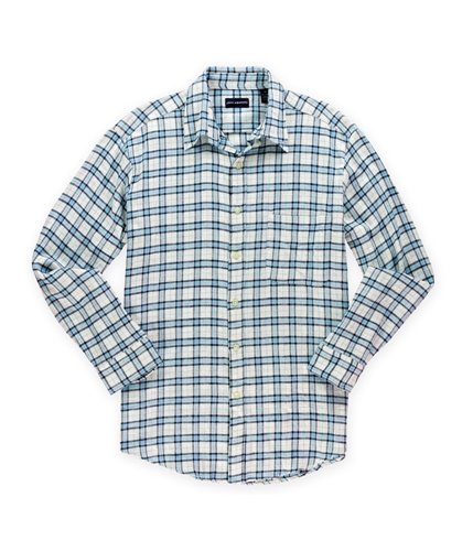 John Ashford Mens Flannel Button Up Shirt ivorycloud M