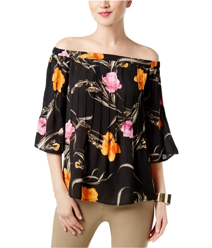 I-N-C Womens Printed Knit Blouse intertwinerose PS
