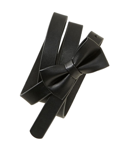 Aeropostale Womens Thin Leatherette Bowtie Skinny Belt 001 S