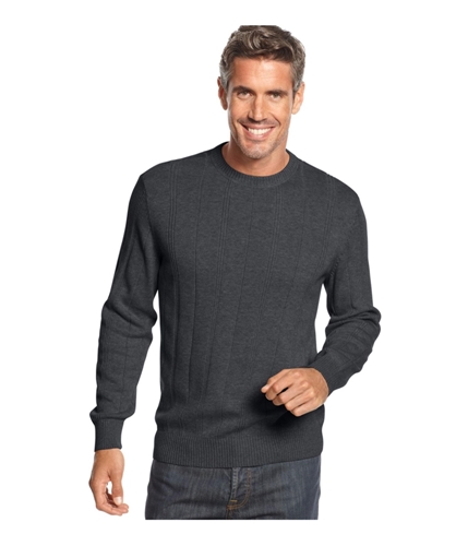 John Ashford Mens Solid Pullover Sweater cindersmokehtr 2XLT