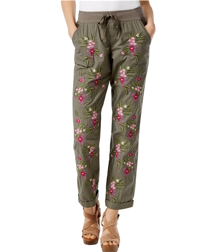 I-N-C Womens Embroidered Casual Jogger Pants olivedrab 2x28