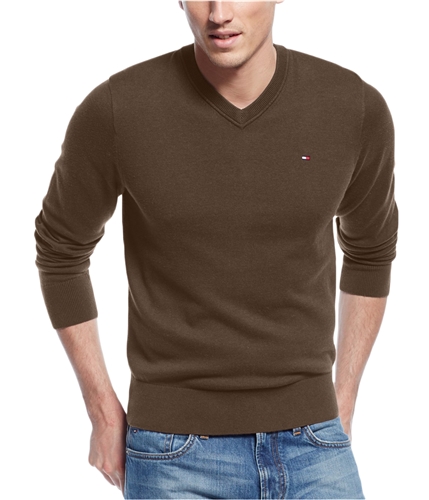 Tommy Hilfiger Mens Knit Pullover Sweater coconutbrown L
