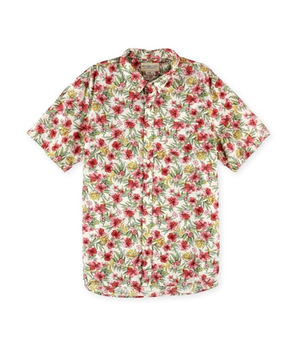 Ralph Lauren Mens Floral Pocket Button Up Shirt hibiscus M