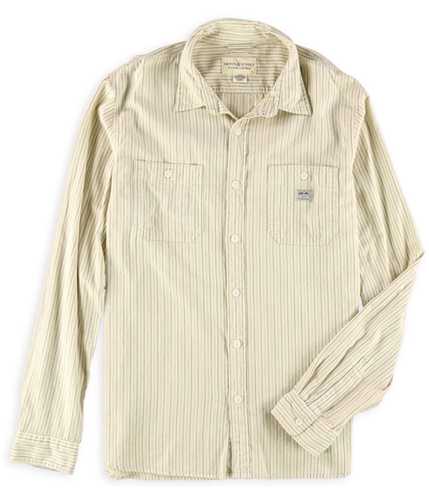 Ralph Lauren Mens Striped Button Up Shirt cream M